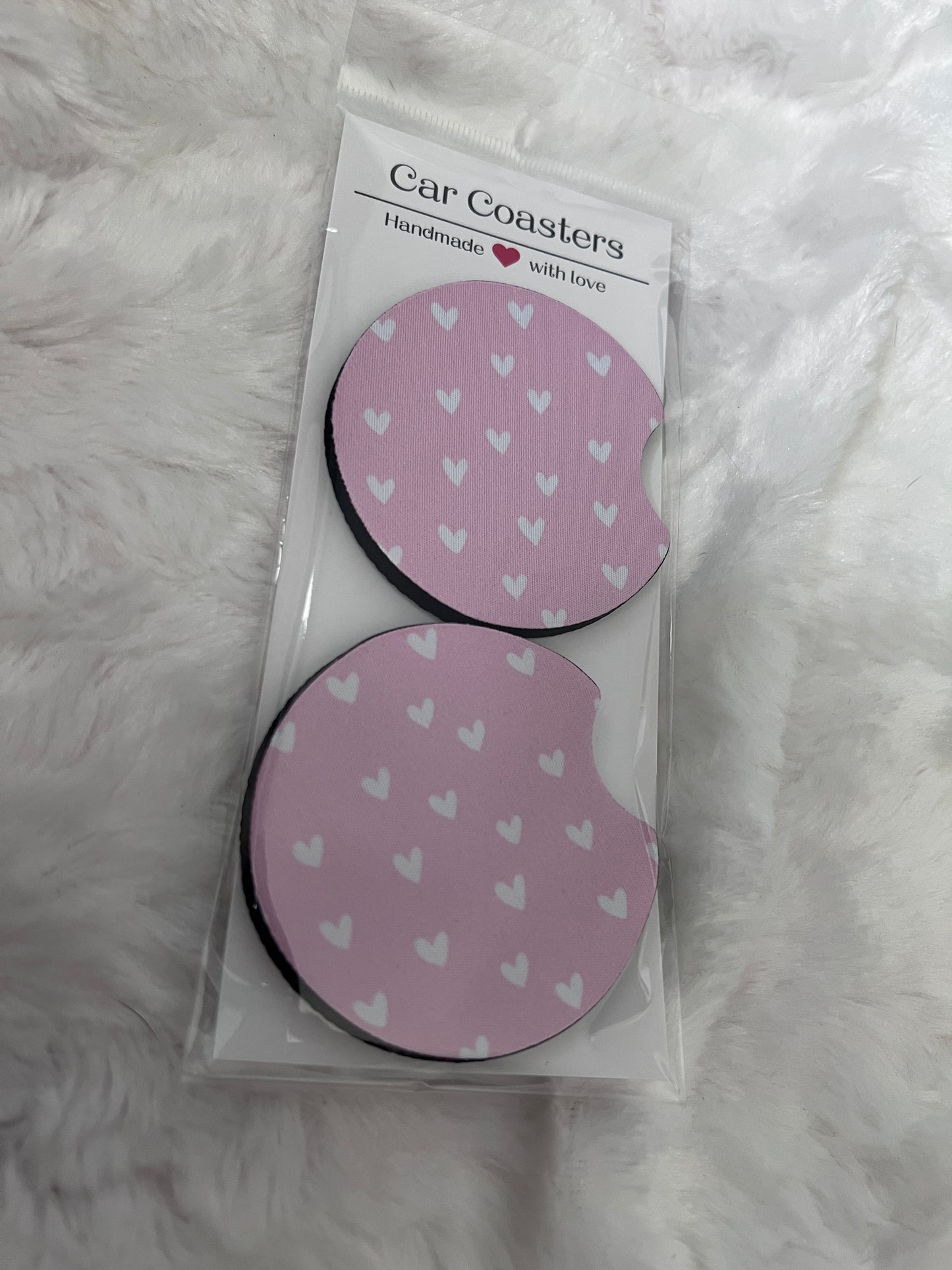 Hearts car coasters