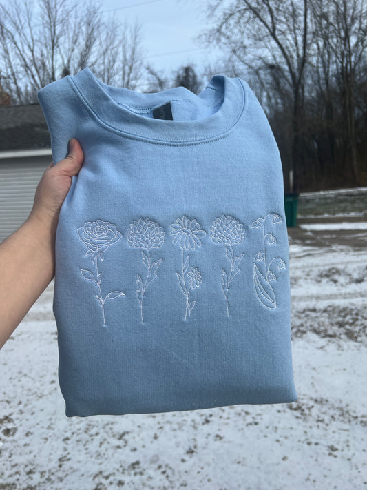 Birth Month Flowers Outline