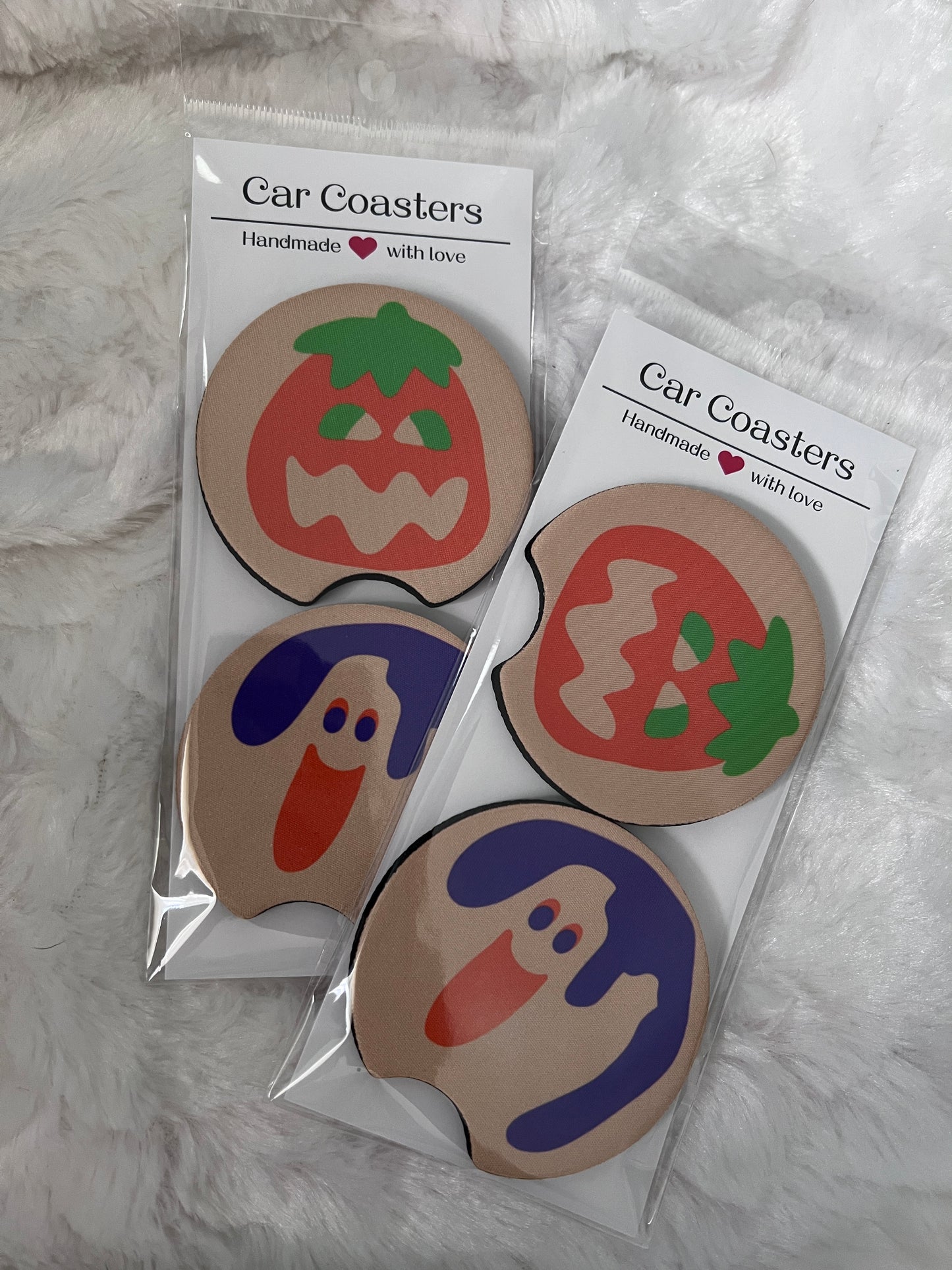 Halloween cookie car coasters