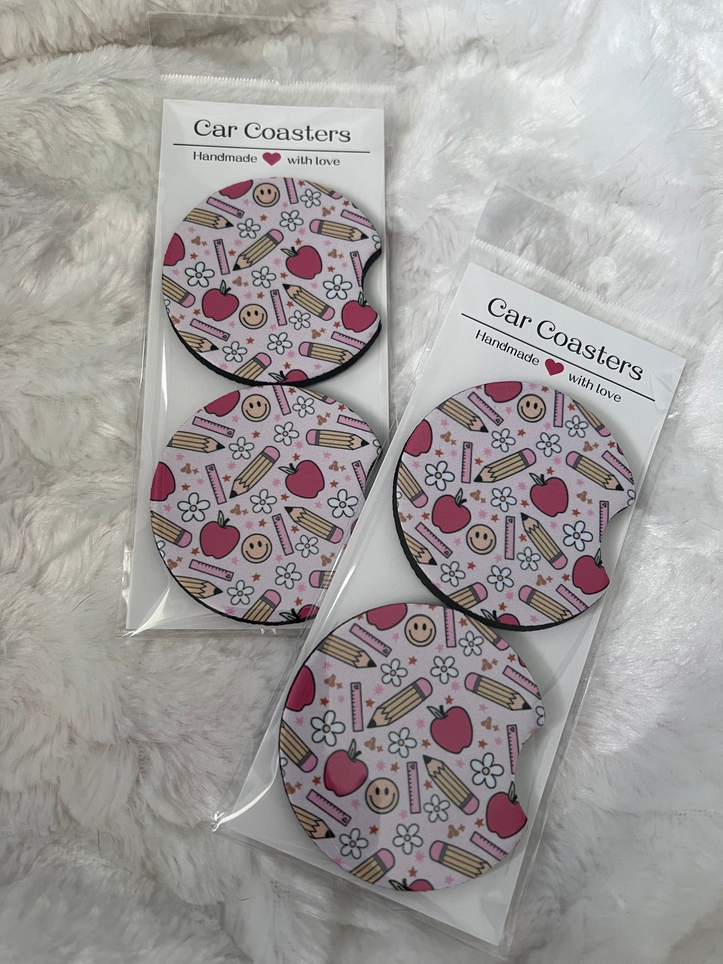 Teacher coquette car coasters